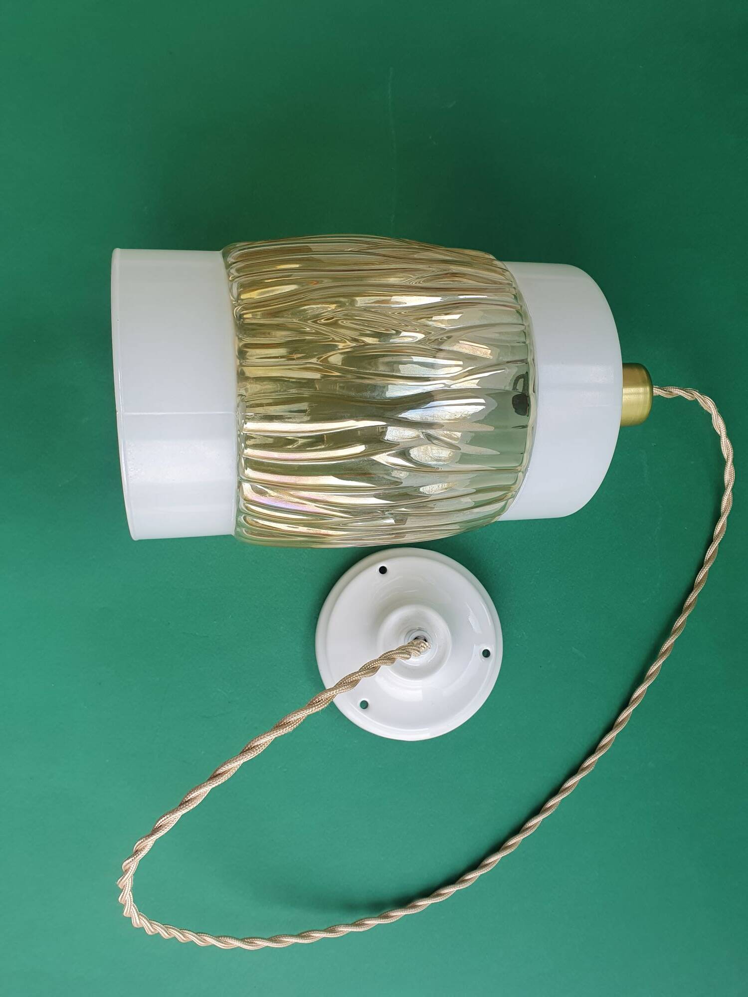 Vintage glass hanging lamp