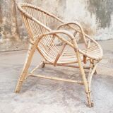 Rattan armchairs and table