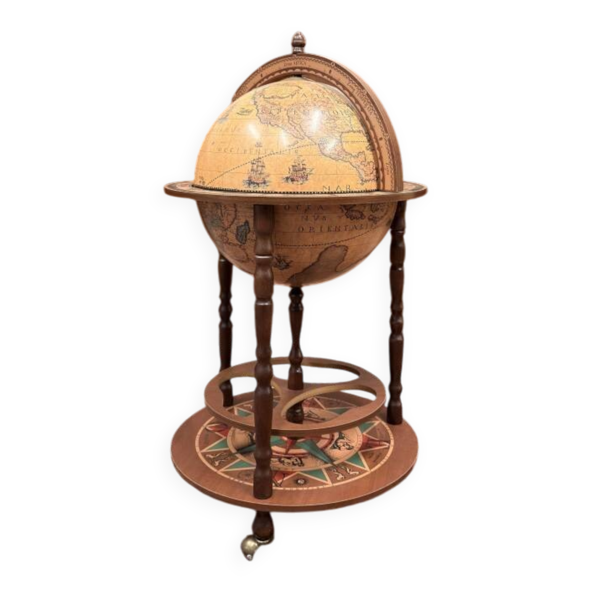Classic Italian Zoffoli Floor Globe Bar