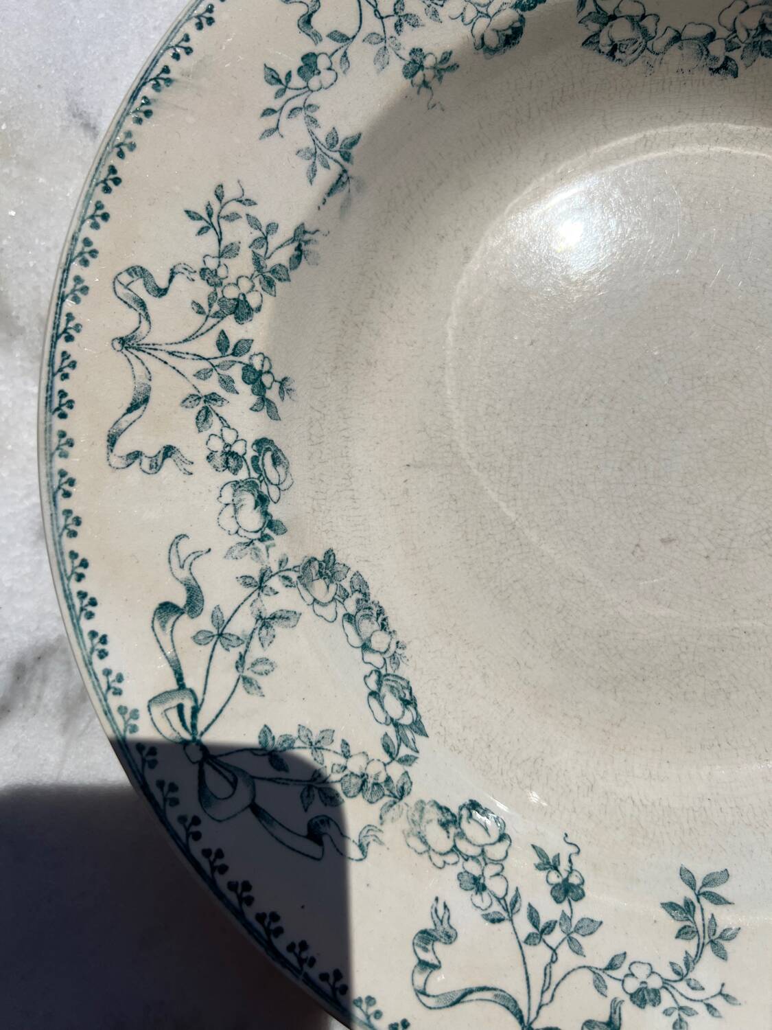 Vintage earthenware soup plate Sarreguemines iron earth Mozart