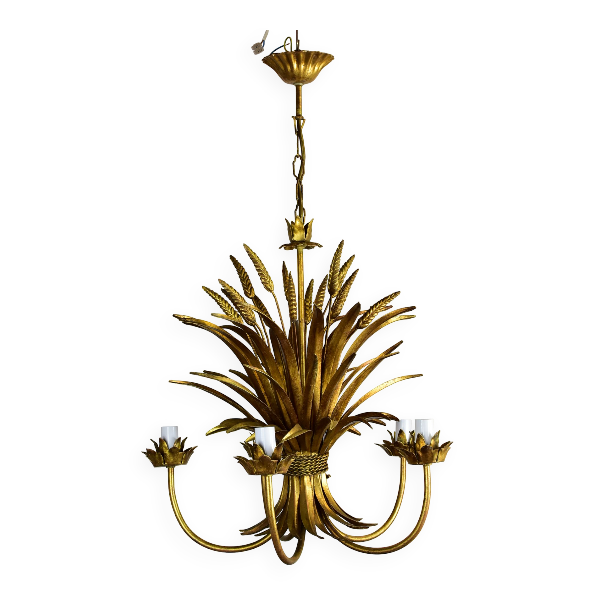 Wheat ear golden chandelier 5 branches.