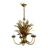 Wheat ear golden chandelier 5 branches.