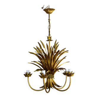 Wheat ear golden chandelier 5 branches.