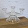 3-arm cut glass candle holder
