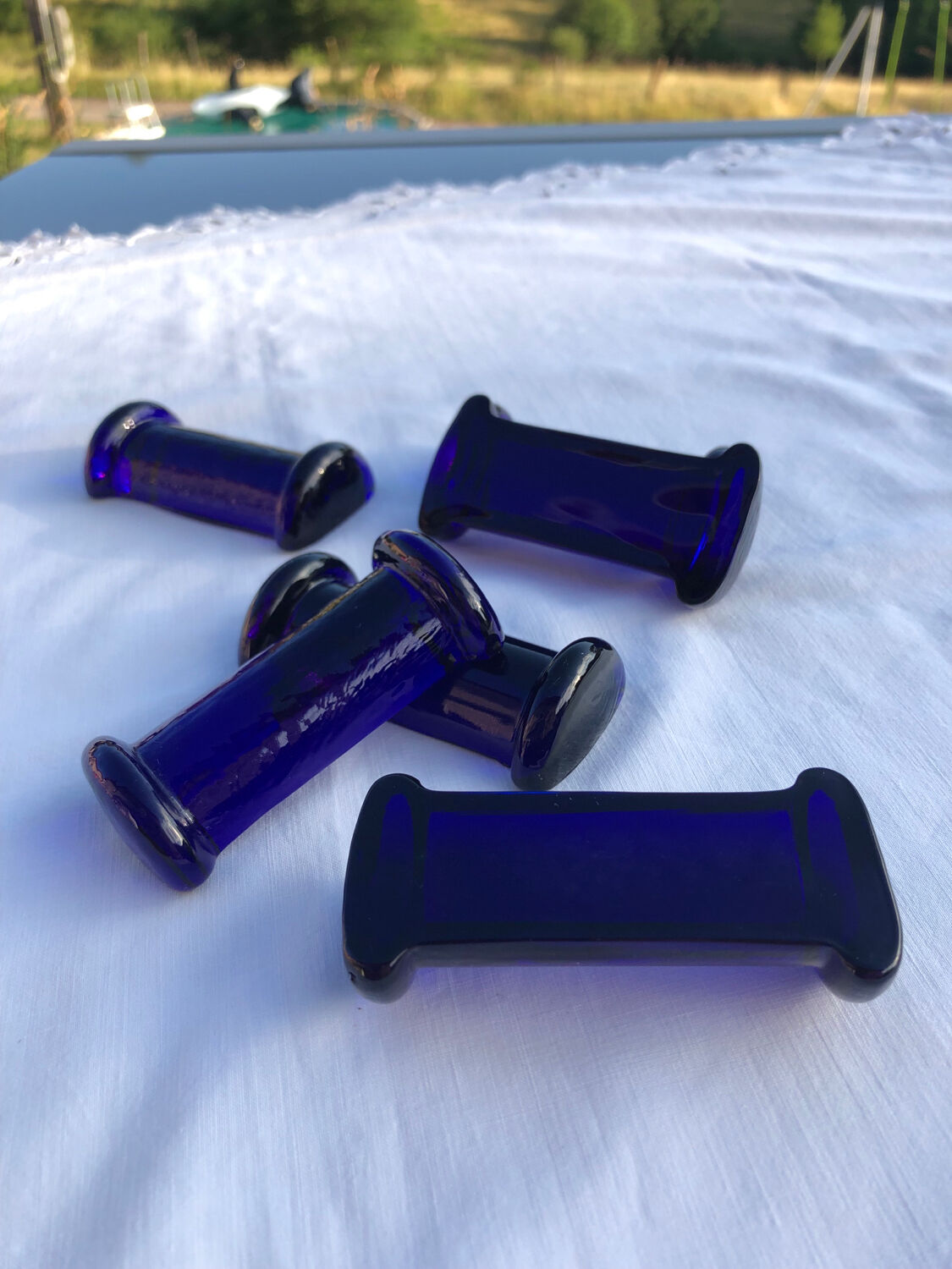 Set 6 glass knife holders