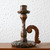 Candlestick in wood, 70s