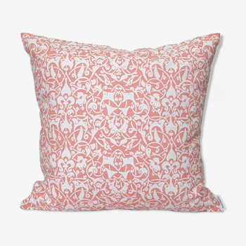 Etnik cushion cover white / bright pink - 50 x 50