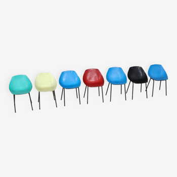 Set Of 7 Vintage Coquillage Chairs By Pierre Guariche For Meurop, 1960s