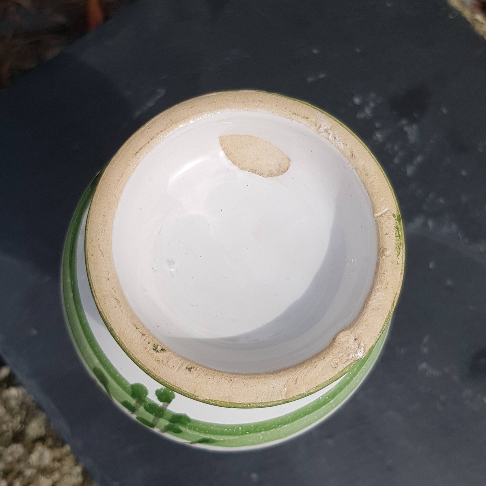 Small green ceramic vase