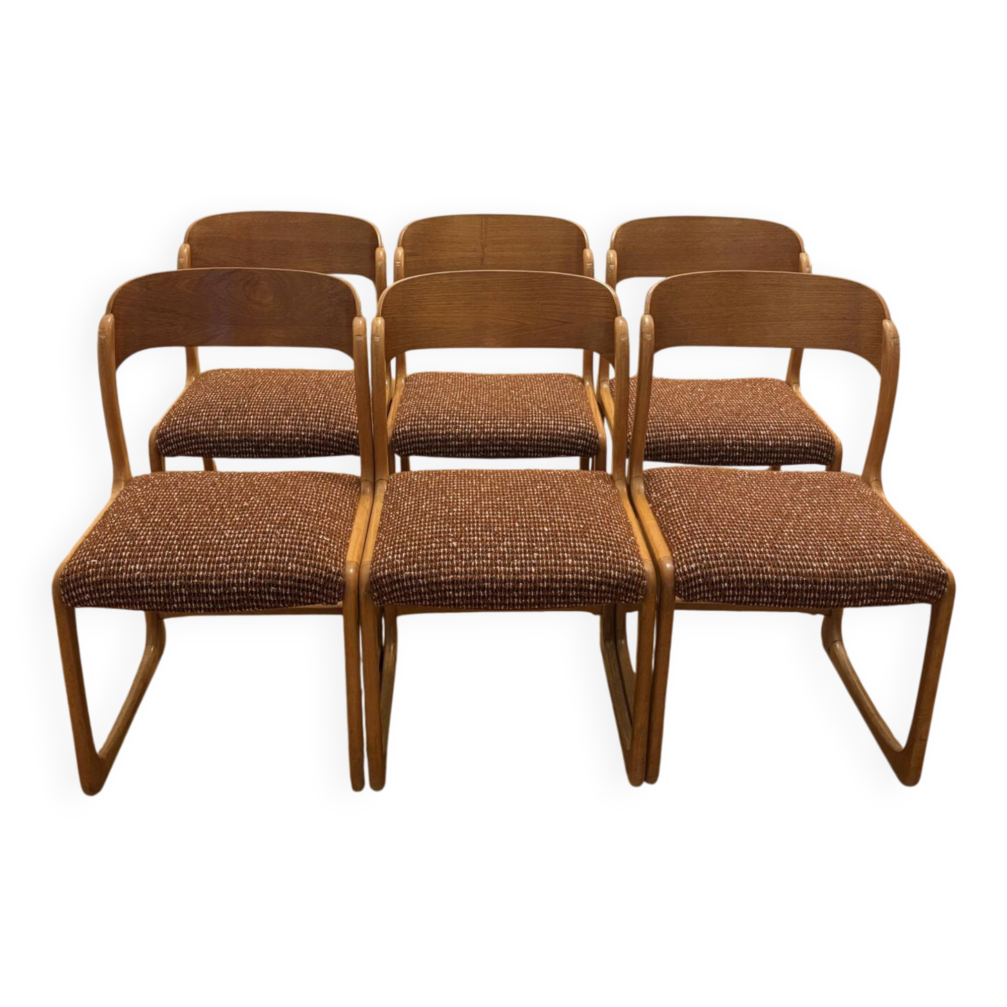 Lot of 6 baumann sled chairs