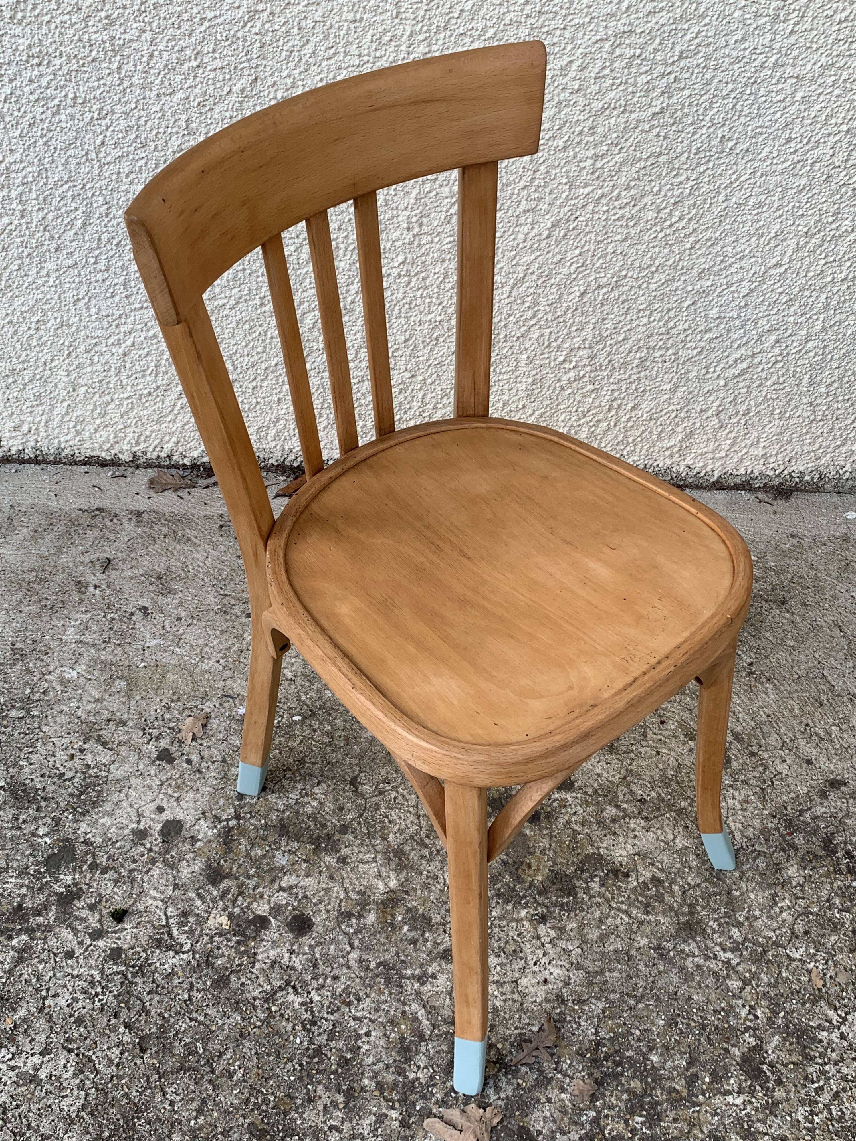 Vintage desk compass feet 1950 and its Baumann chair