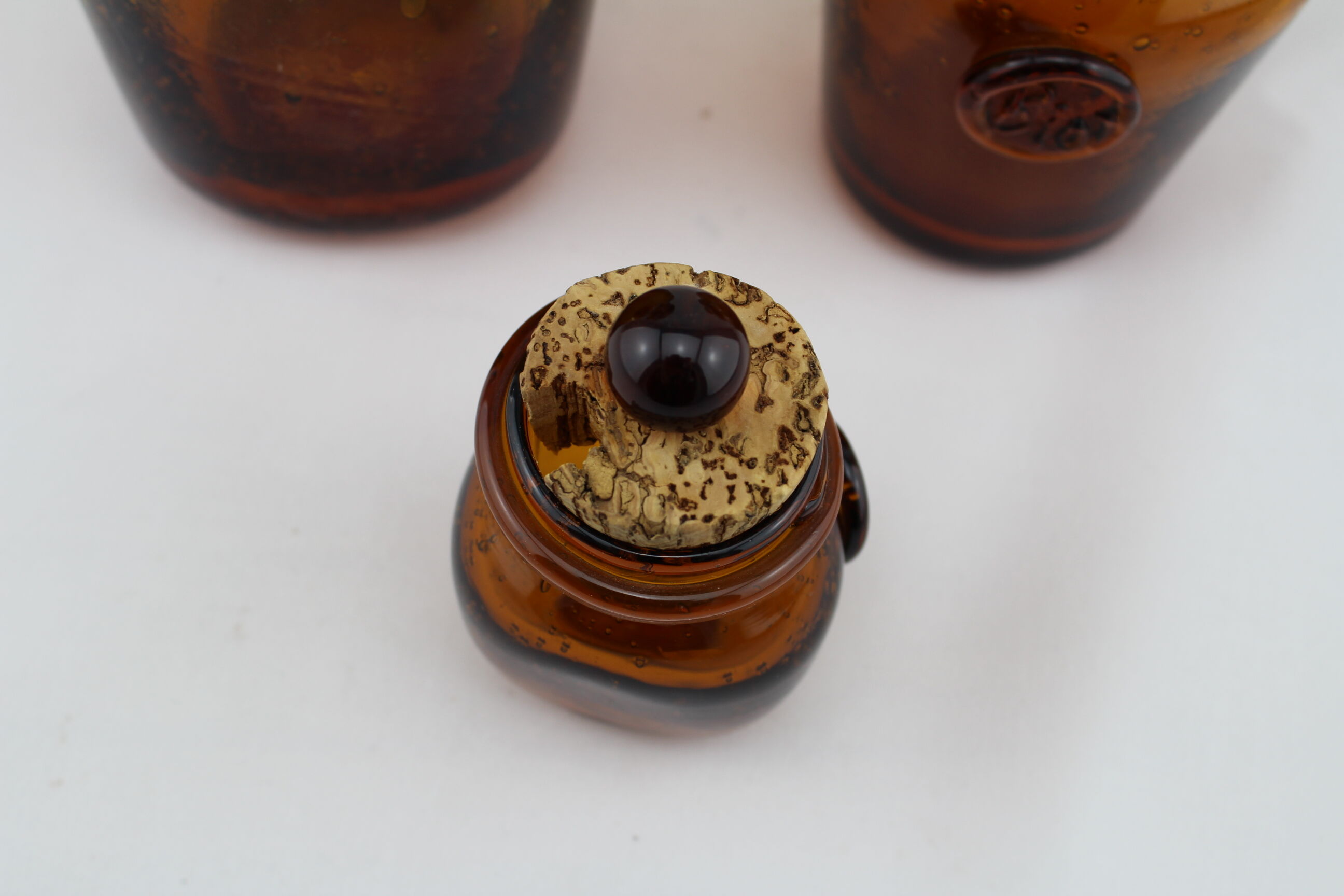 Set of 3 pots/jars Biot bubble glass