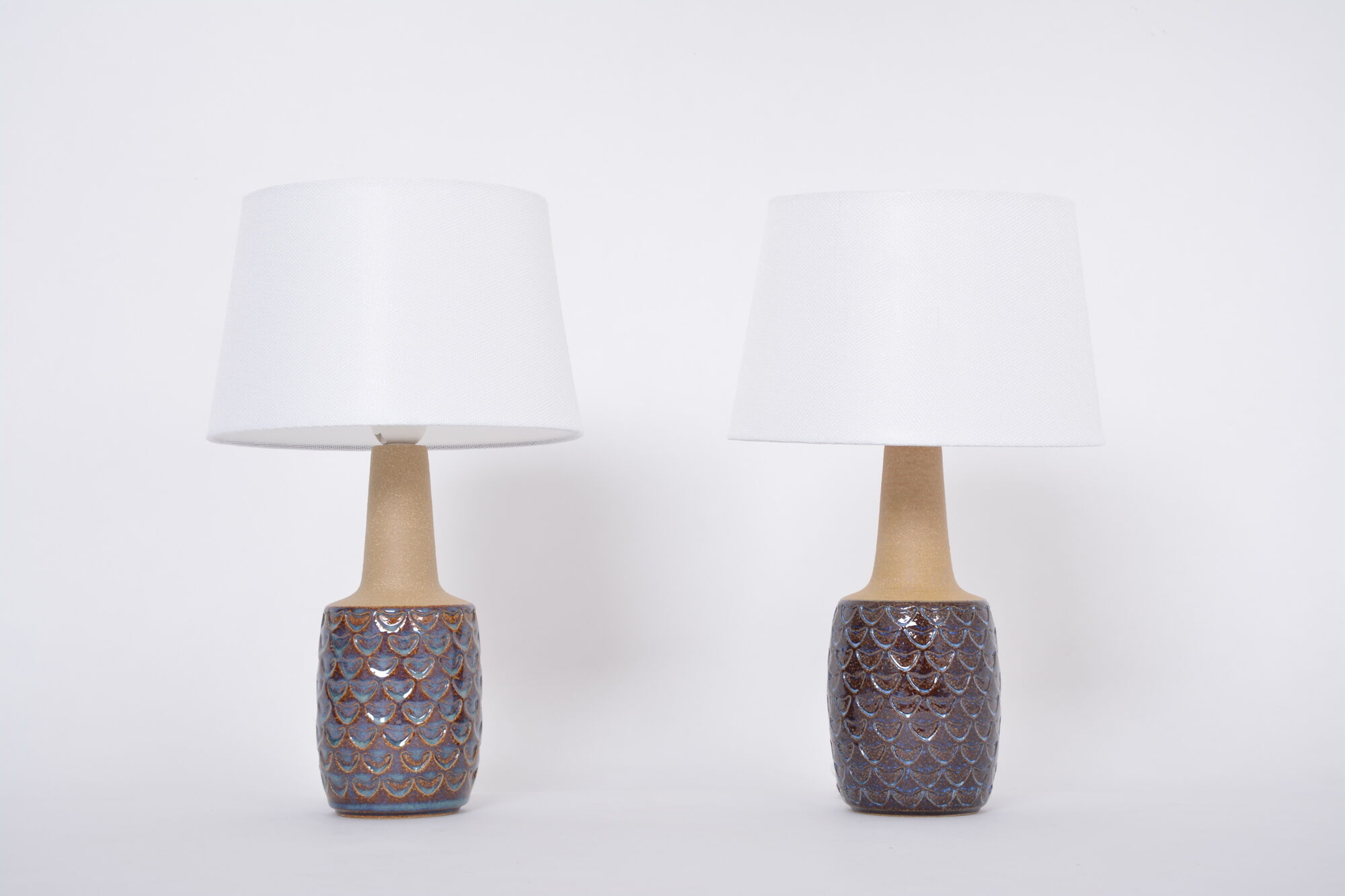 Pair of Mid-Century Handmade Stoneware table lamps  model 3001 by Einar Johansen for Soholm