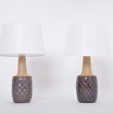 Paire de lampes de table en grès faites à la main, modèle 3001, par Einar Johansen pour Soholm