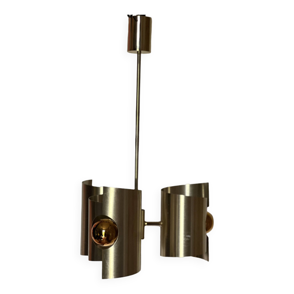 Lustre/suspension space age vintage 1970 alu brosse doree
