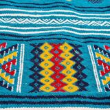 Tapis bleu multicolore fait main traditionnel 210x110cm