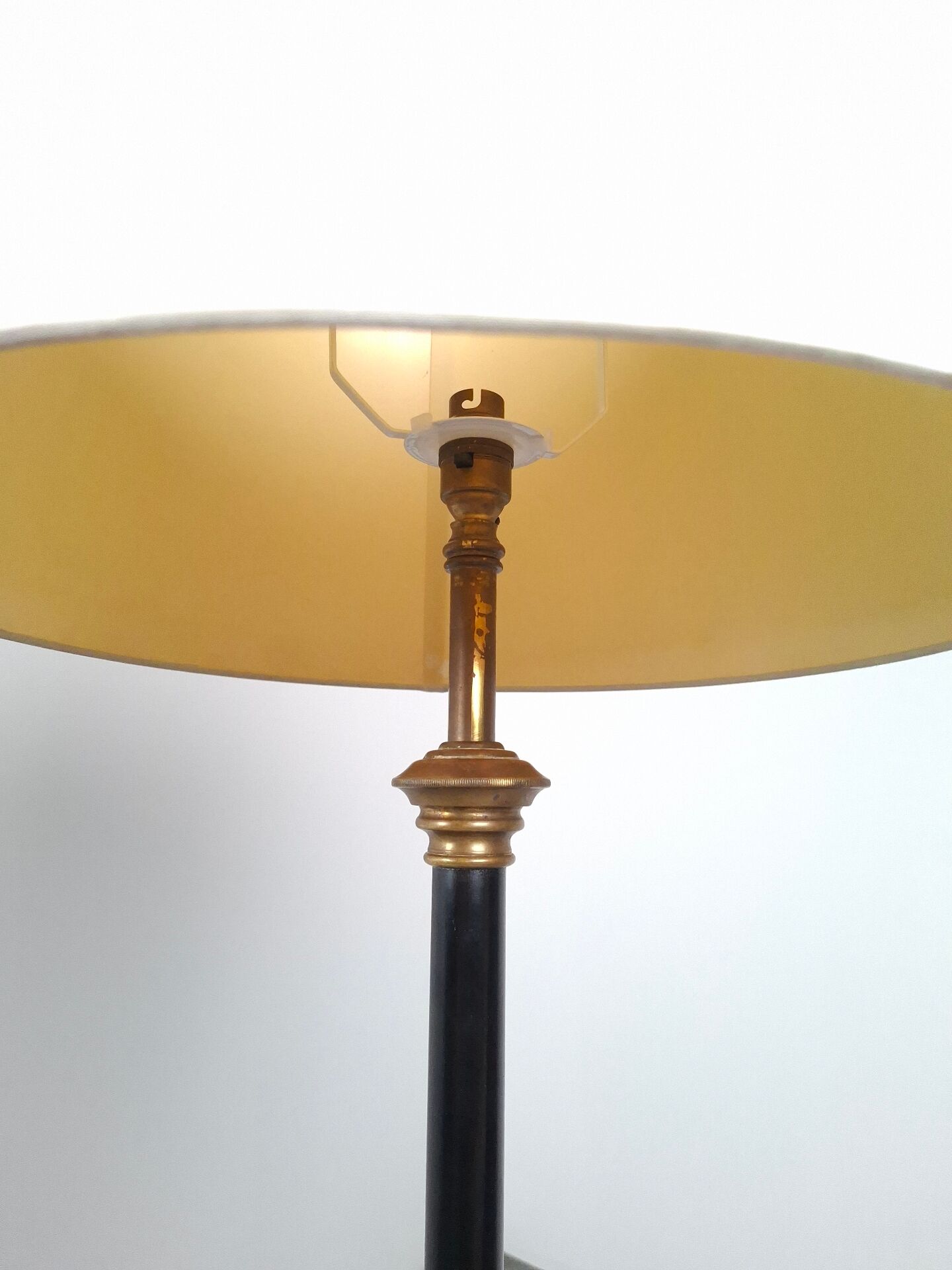 Art and Craft tripod floor lamp in bronze.