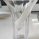 Vintage Multifaceted Crystal Vase, Frosted Draped Bow, col. Opaque white, Evita Crystal, Germany