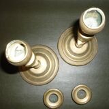 Pair of antique gilded brass candlesticks