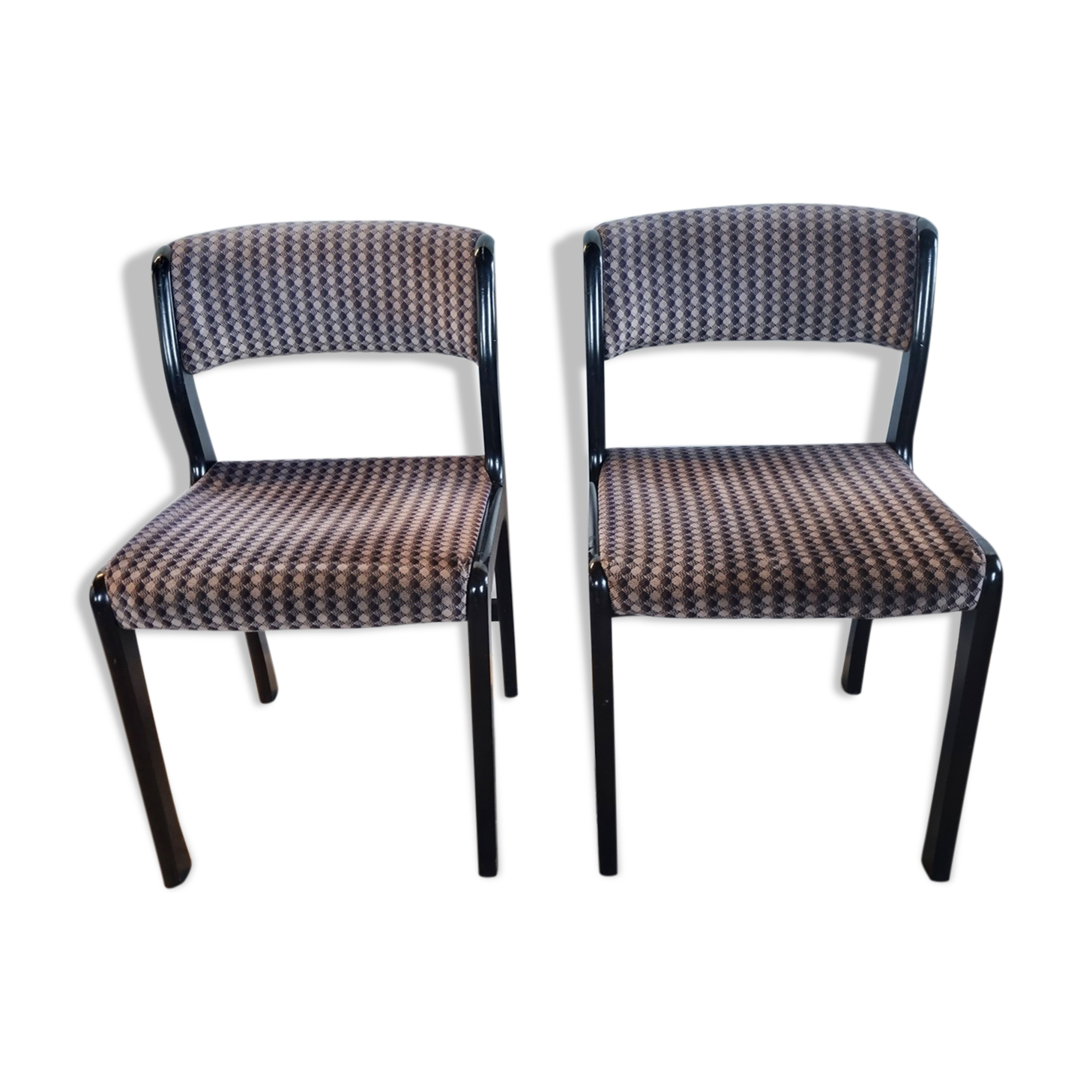 Paire de chaises esprit scandinave velours années 80