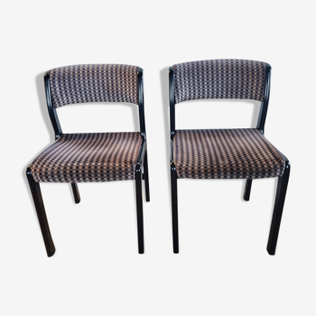 Pair of chairs Scandinavian spirit velvet 80s