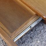Pair of floating bedside tables in solid elm, France 1980s