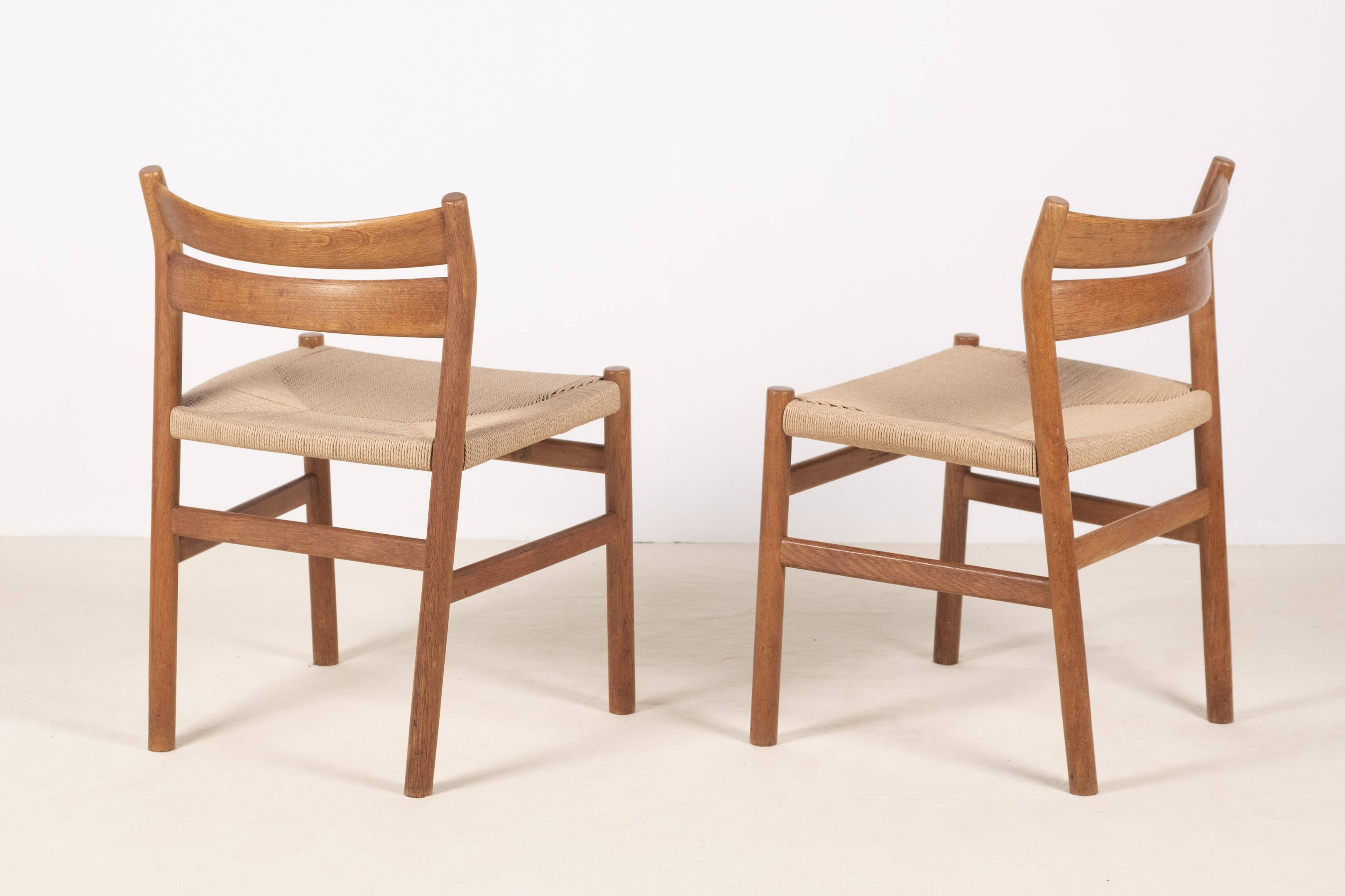 2x Børge Mogensen BM1 oak dining chairs, 1950s, Denmark