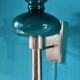 Brushed brass wall light with green glass shade "Vitrika". Denmark 1980