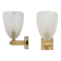 Pair of Murano Pulegoso Glass and Brass Wall Sconces, Italy
