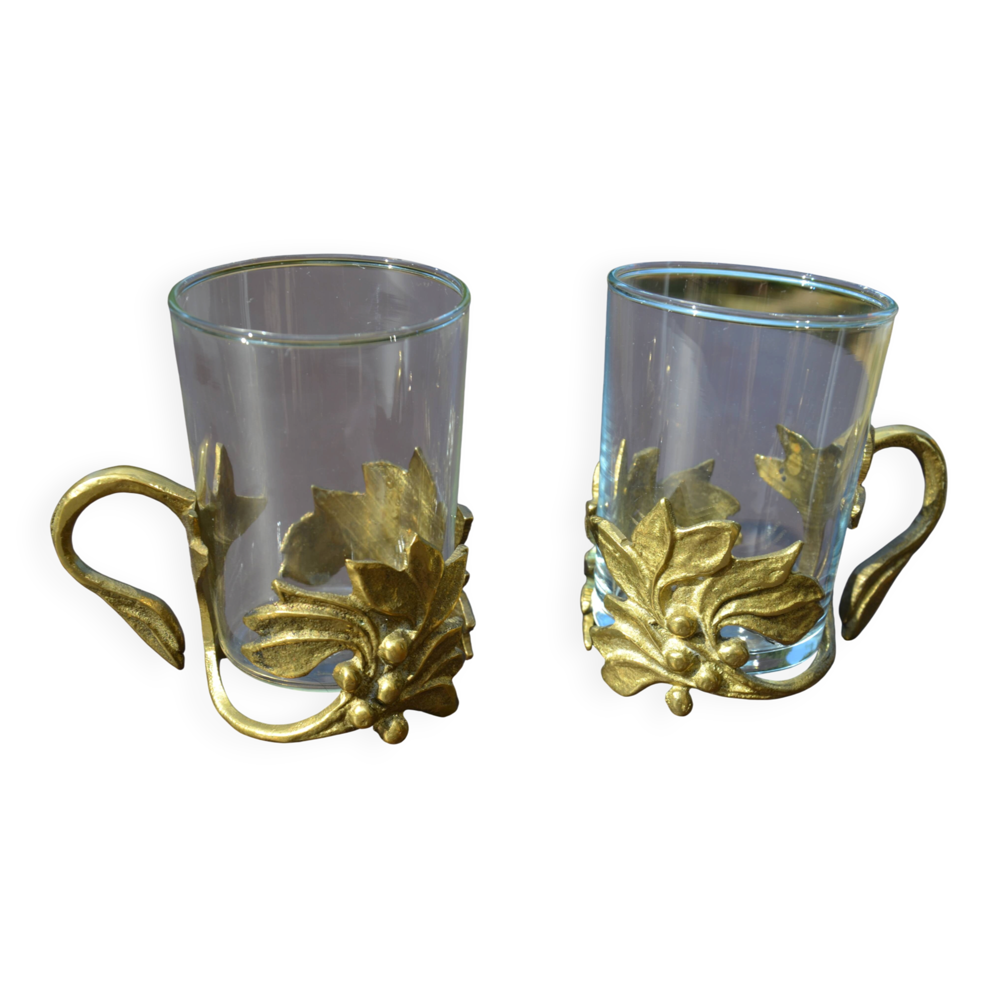 2 cups/art deco tea glasses