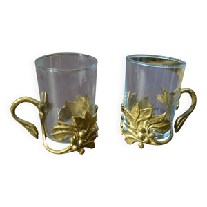 2 tasses/verre à thé - art