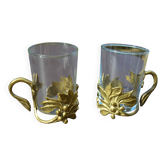 2 tasses/verre à thé art déco