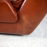 Easy chair "space age". Jean Prévost, France, leather, circa 1970