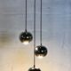 Ceiling chandelier eye ball 3 lights in vintage chrome aluminum 80's