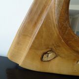 Brutalist free-form solid wood mirror from the 70s