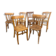 Lot 6 mismatched bistro chairs curved wood