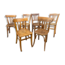 Lot 6 chaises bistrot dépareillées bois courbé