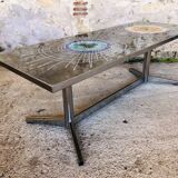Ceramic and chrome coffee table circa 70s