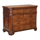 Antique baroque walnut commode, Italy, 18th century