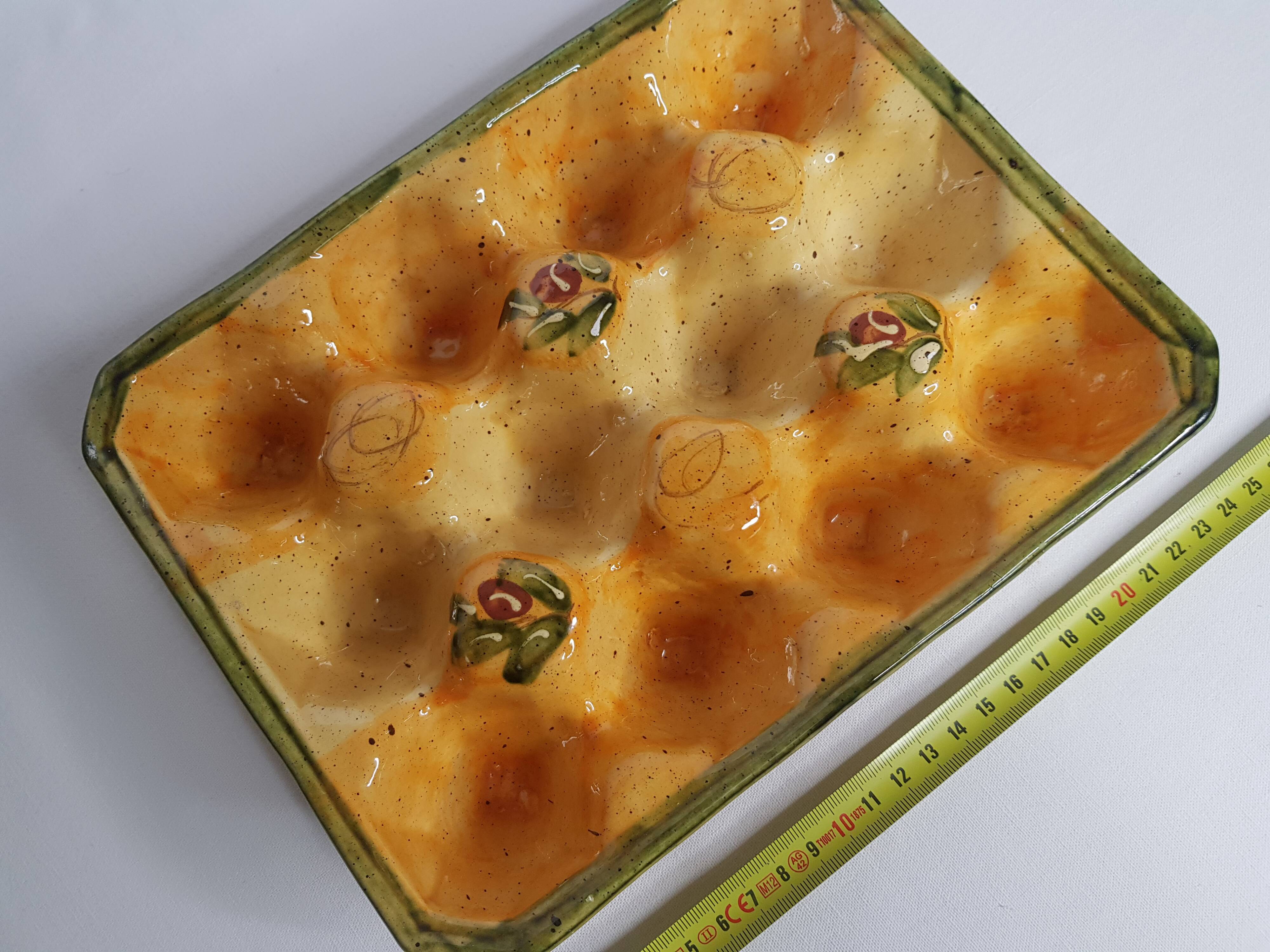 Ceramic egg display dish for 12 eggs