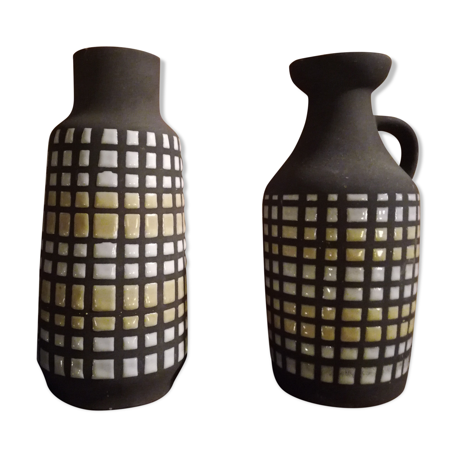 Duo of 70's ceramic vases