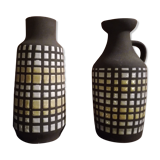 Duo of 70's ceramic vases