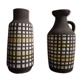 Duo of 70's ceramic vases