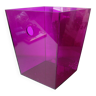 Office trash bin in eggplant purple plexiglass 30 cm