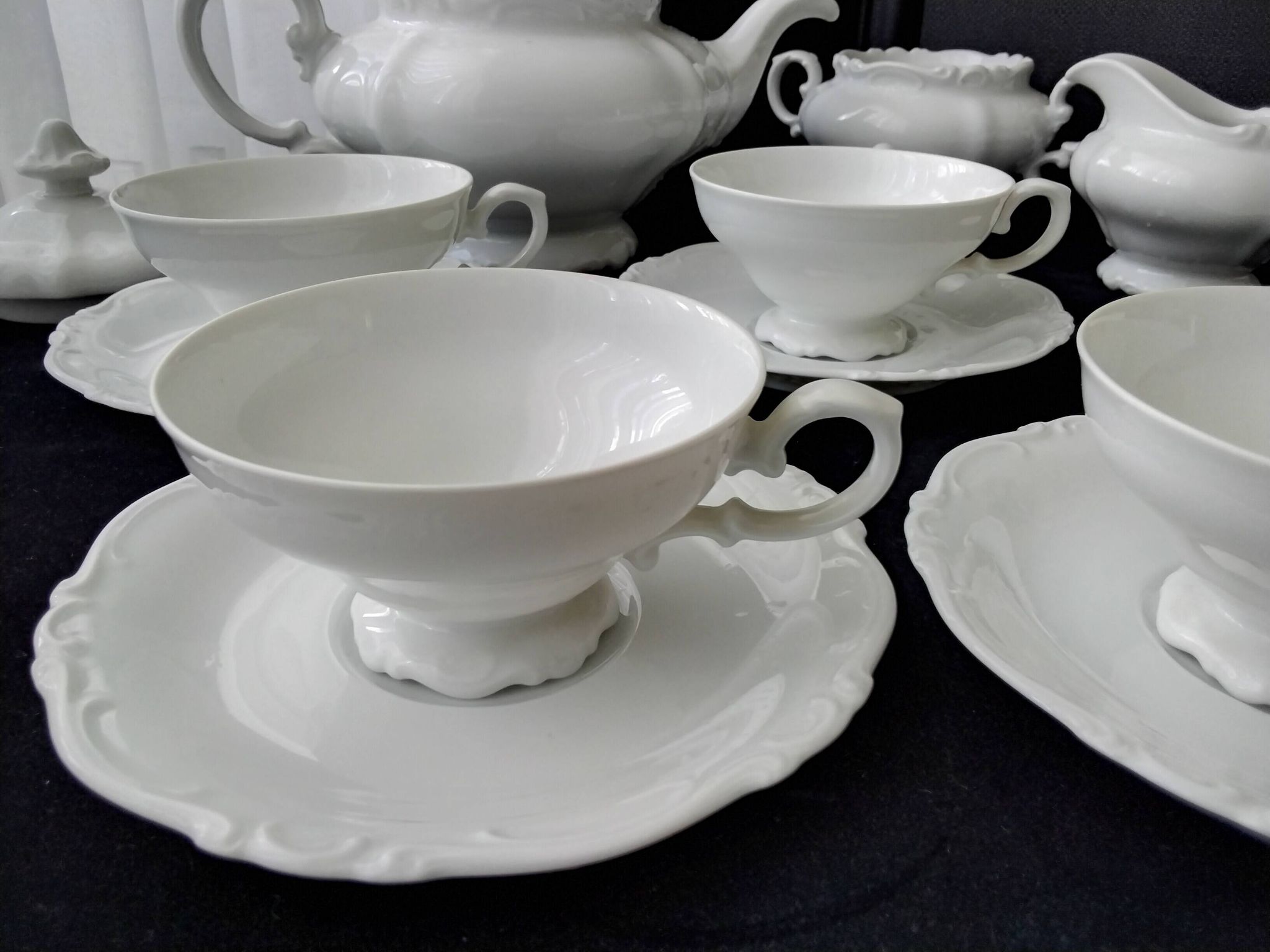White porcelain tea service from Bavaria Heinrich H&G