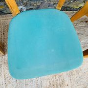 Set of 4 vinyl and wood chairs