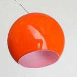 Suspension en opaline orange ronde Space Age, 1970