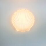 Large Minimalist Opaline Glass Shell Shaped Wall Lamp By Limburg, 1970s