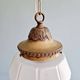 Art Deco pendant light in frosted faceted glass, 1920s