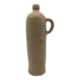 Old hot water bottle in glazed stoneware, beige color